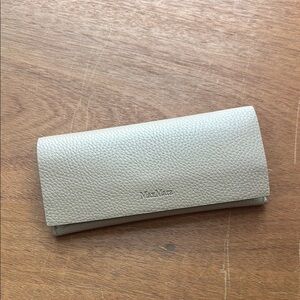 MaxMara Cream Pebbled Leather Glasses Case
